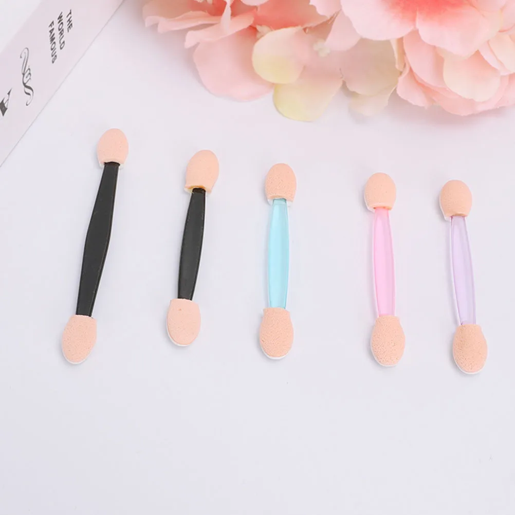 

Disposable Eye Brushes Dual Sided Makeup Tools Latex Sponge Black Makeup Application Brushes Handle Efficient Beginner