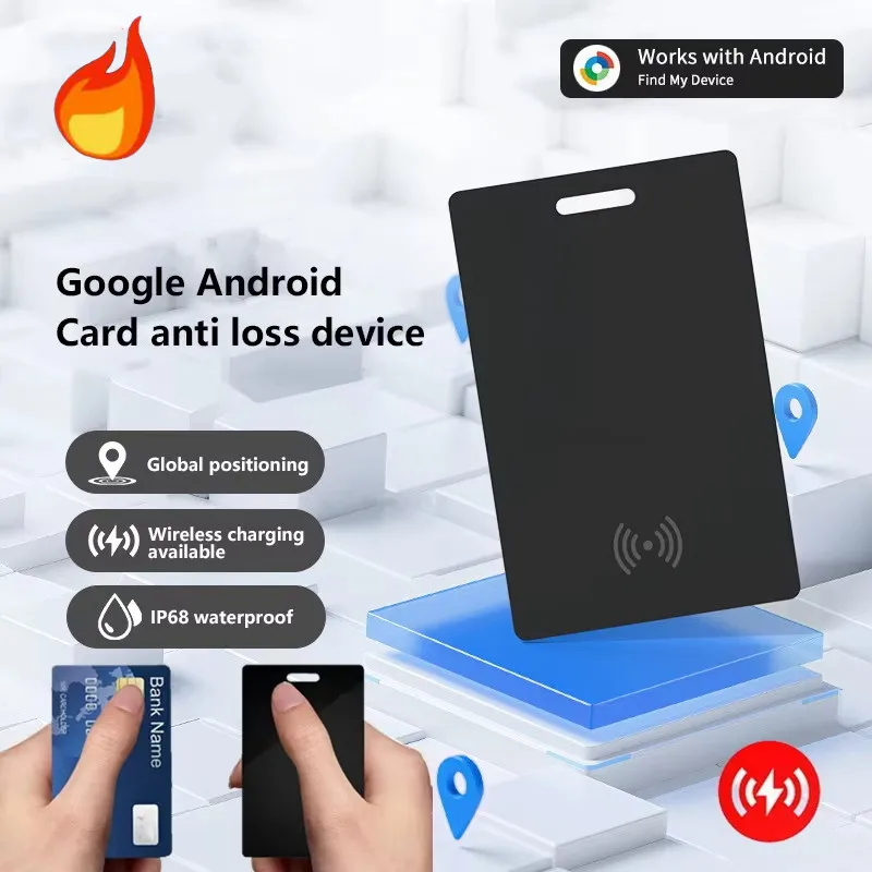 Rastreador GPS de Google, tarjeta de carga inalámbrica, localizador inteligente ultrafino, dispositivo antipérdida para Android, localizador para niños, nuevo