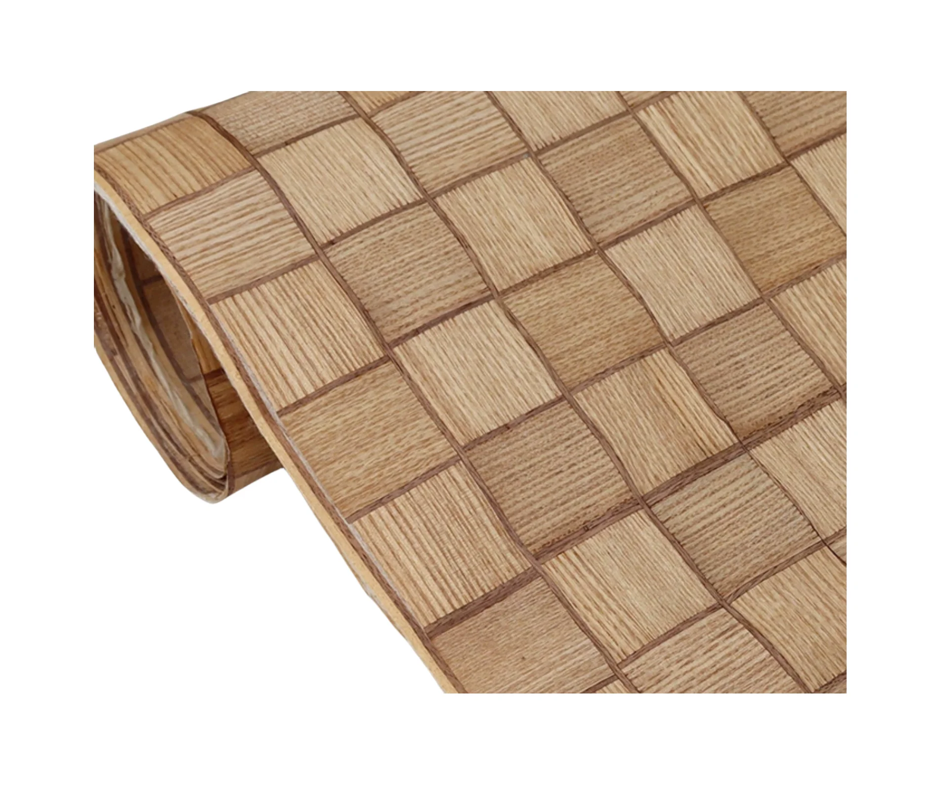 L:2.5m W:400mm T:0.3mm Styling series small grid splicing wood veneer Background wall wooden board furniture carpentry veneer