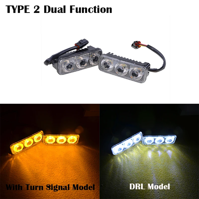 SMD LED DRL Fog lights Bumper Lamps Daytime Running Lights Waterproof Design Car Lighting Accessories  2Pcs DC 12V 9W 3LED