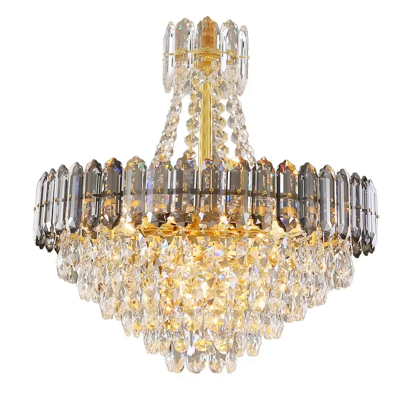 Modern Round Crystal Chandelier for Living Room Dining Bedroom Villa Nordic Style Simple Atmosphere Ceiling Light Fixture
