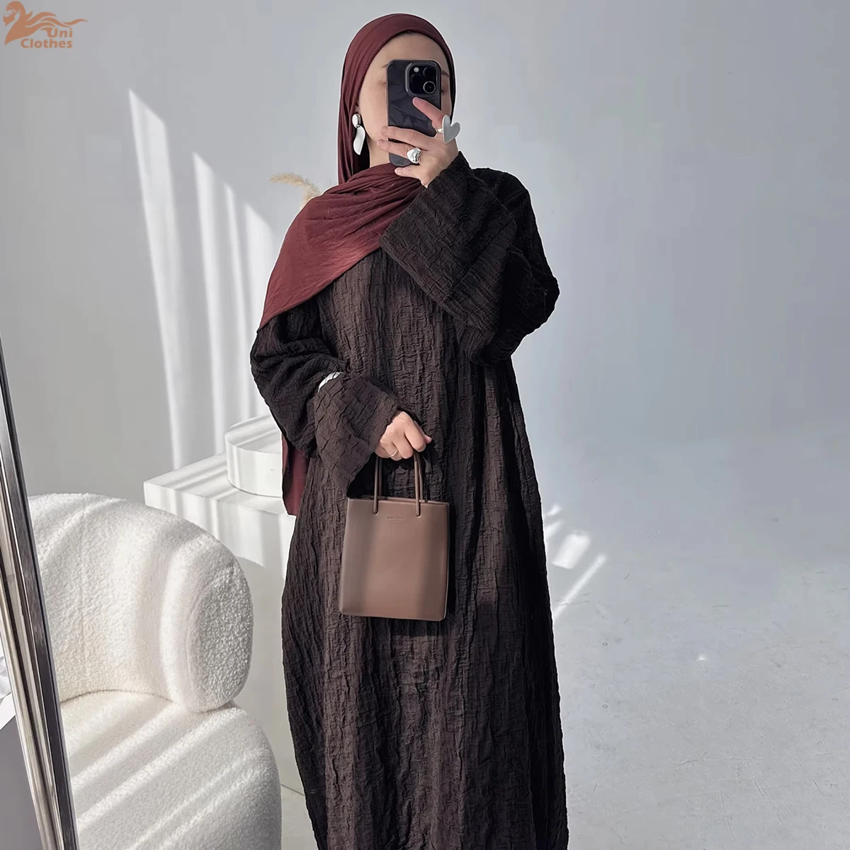 

Uni Abaya 2026 Women's Dresses Islamic Clothing Abaya Women Muslim Dress With Side Pockets Closed Abaya Dubai Modest Dresses