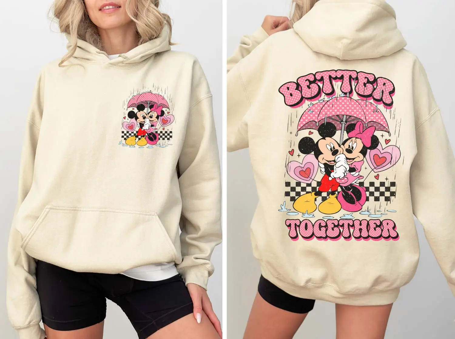 سويت شيرت ديزني بيتر توجيدر ميكي ميني لوف سترة ديزني فالنتينز ديزني للزوجين سترة ديزني فالنتين هوديي