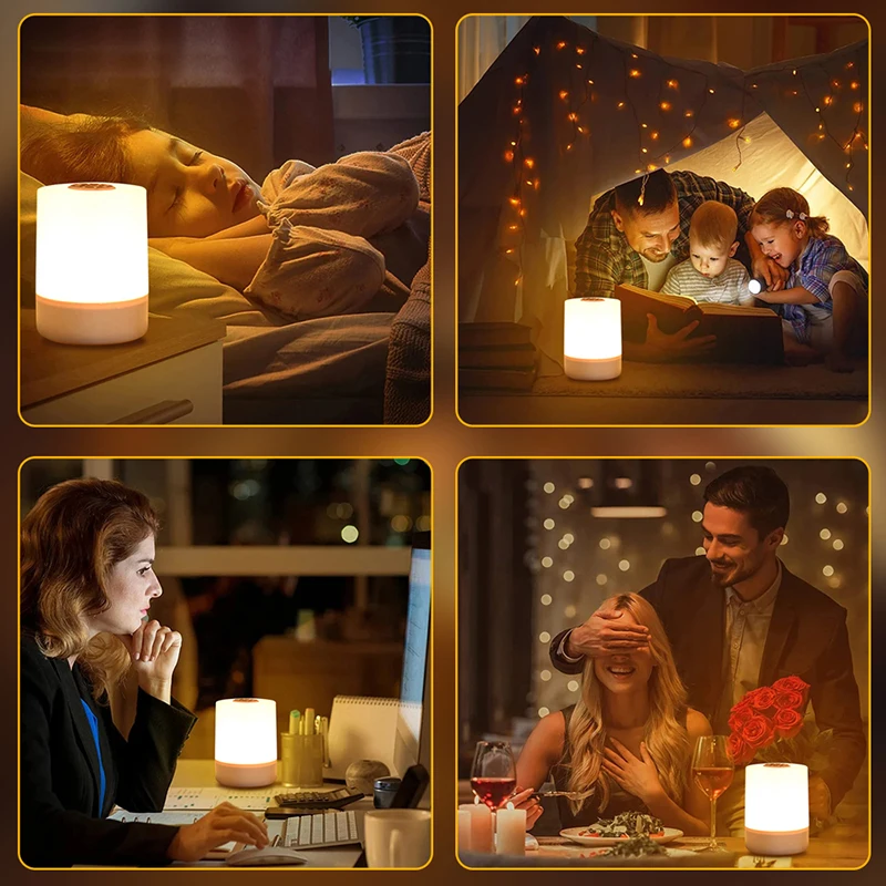 Imagem -06 - Usb Charging Touch Night Lamp Modos de Escurecimento Bedroom Bedside Lamp Night Light Luz Ambiente Soft Light Table Lamp For Kids Gift