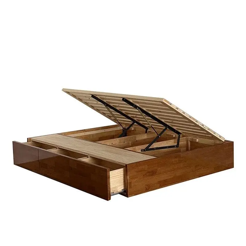 Small apartment solid wood tatami air pressure modern high box drawer storage