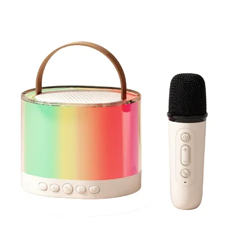 مكبر صوت بلوتوث، نظام صوتي لاسلكي محمول خارجي، ميكروفون ملون، ميكروفون مدمج KTV، ضوء ليلي