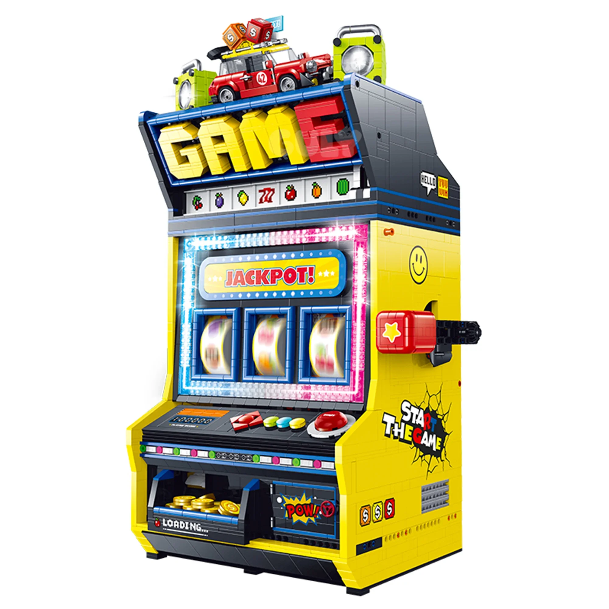 MOC Electric Gaming Fruit Arcade Building Blocks Trend Style Machine Fruit Shake Game Console Bricks Idea Toys For Adults Gifts