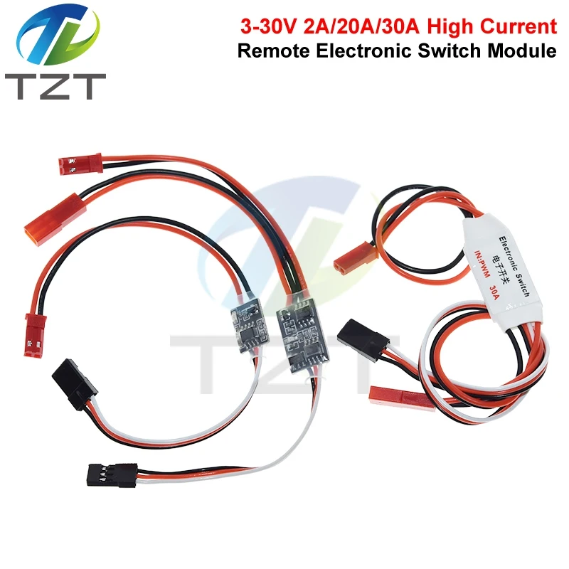 2-20A High Current Remote Control Electronic Switch 3-30V Aerial Model Plant Protection RC Drone Water Pump PWM Signal Control