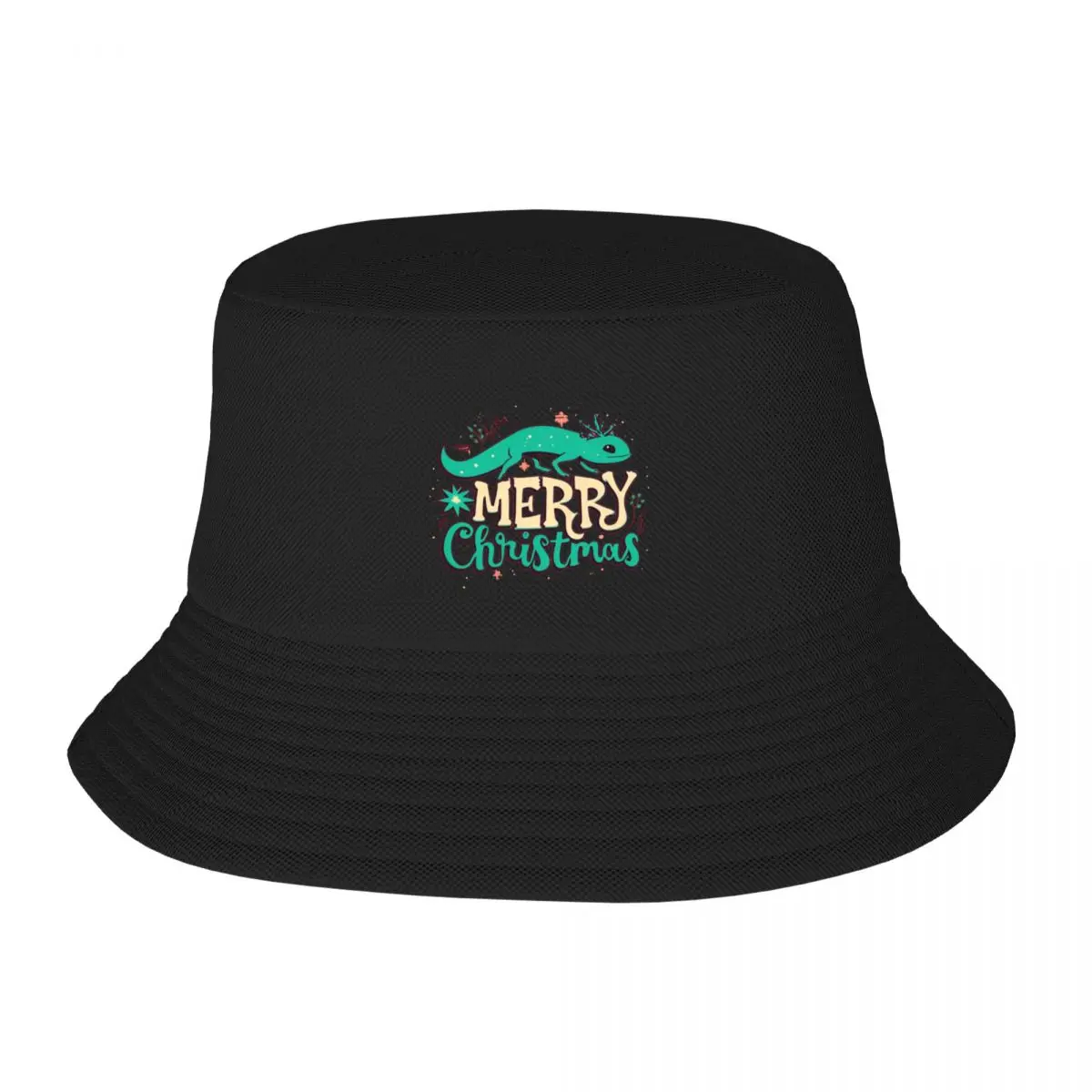 

cute axolotl surrounded by christmas things Bucket Hat Luxury Man Hat beach hat hiking Cap Woman Men's