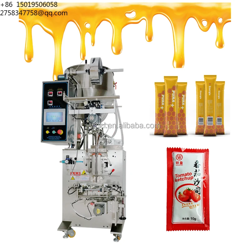 Pneumatic 80g Liquid Emulsion Essence Butter Beef Tomato Chilli Sauce Honey Stick Thick Curry Paste Pouch Sachet Packing Machine