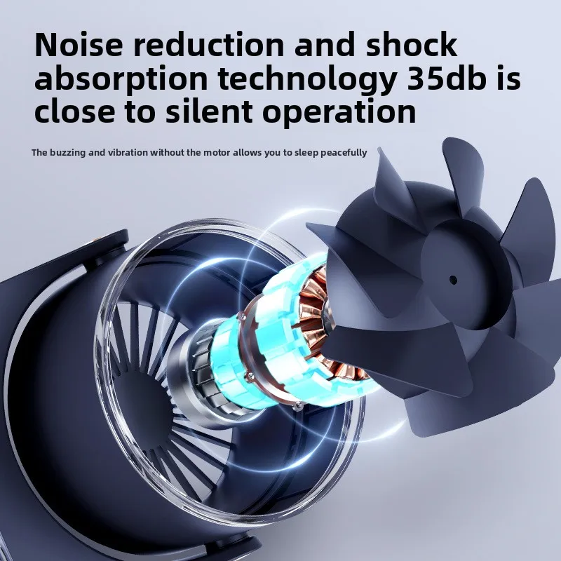 USB Rechargeable Mini Desk Fan Silent Office Home Hanging Wall Standing Long Battery Life