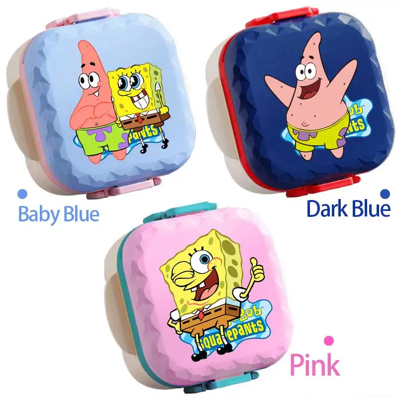 Lonchera Bento de Bob Esponja de 800 ml, apta para microondas, libre de BPA, con diseño de Patricio Estrella, para niños, con vajilla gratuita incluida.