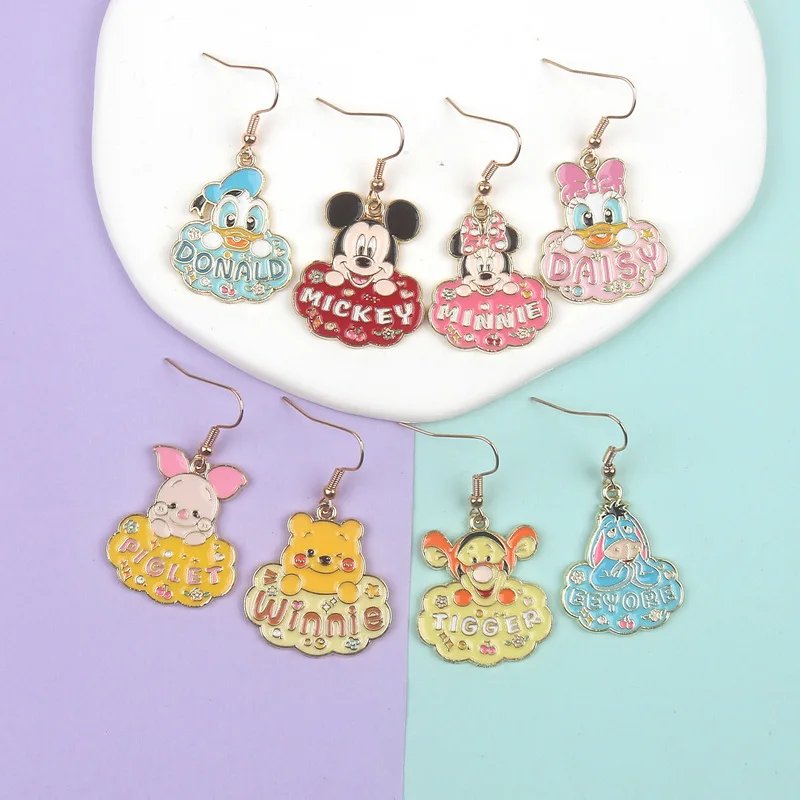 

Disney Mickey Mouse Ear Pendants Mickey and His Friends Minnie Earrings Creative Cloud Cartoon Anime Cute Kids Gifts for Friends