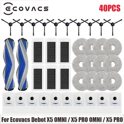 For Ecovacs Debot X5 OMNI / X5 PRO OMNI / X5 PRO Vacuum Parts Main Roller Side Brush Filter Mop Cloth Dust Bag Accessories