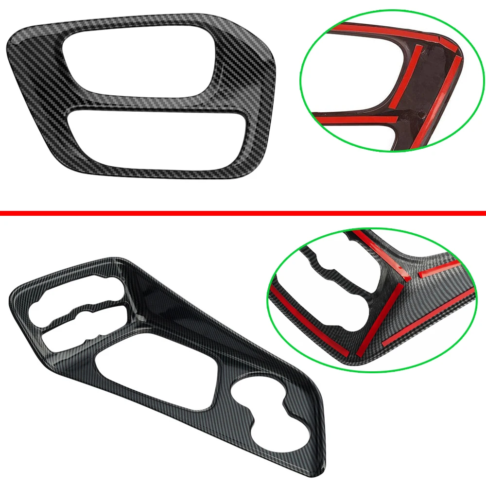 Carbon Fiber Black Accessory For Dodge Challenger 2015-2022 Center Console Gear Shift Panel Interior Decorative Cover Trim