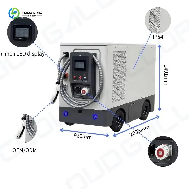 Customized New 60KWh DC Charging Station 100KW Portable Generator Mobile Charger For Vehicle Use