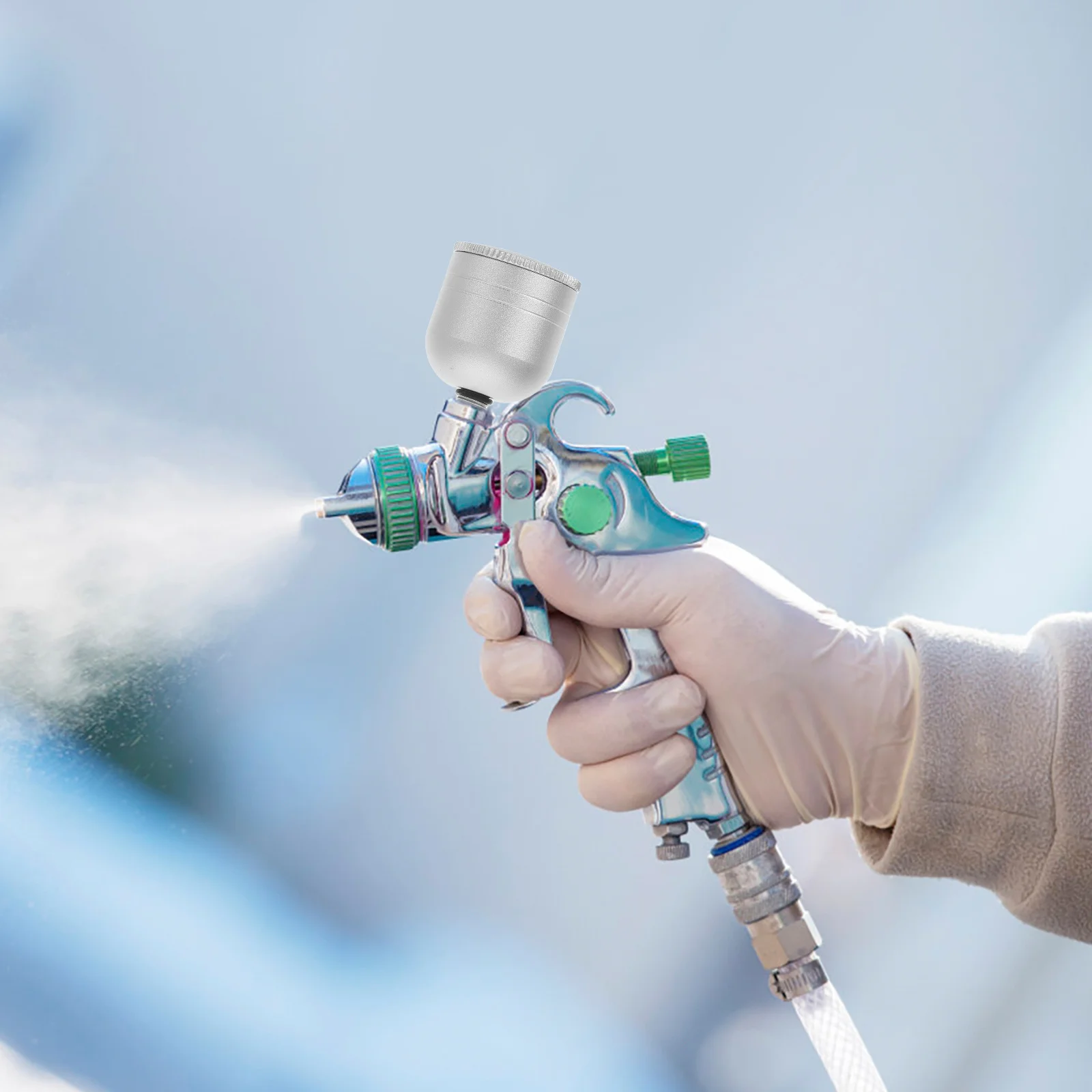 2 قطعة كوب طلاء البخاخة استبدال حاوية الصباغ القابلة لإعادة الملء ملحقات البخاخة القابلة للفصل للتوضيح الفني