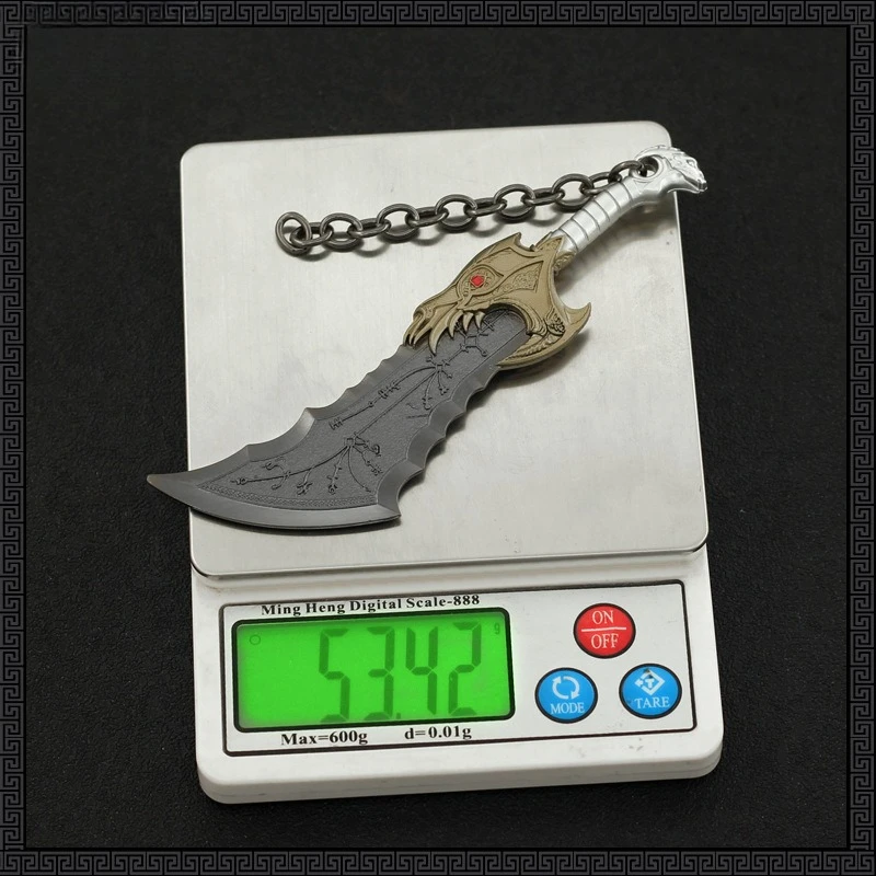 13 سنتيمتر/5.11in إله الحرب الطرفية الفوضى شفرة سلسلة مفاتيح معدنية لعبة أنيمي السيف لعبة سلاح كاتانا سكين نموذج الحرفية هدية مزخرفة #6