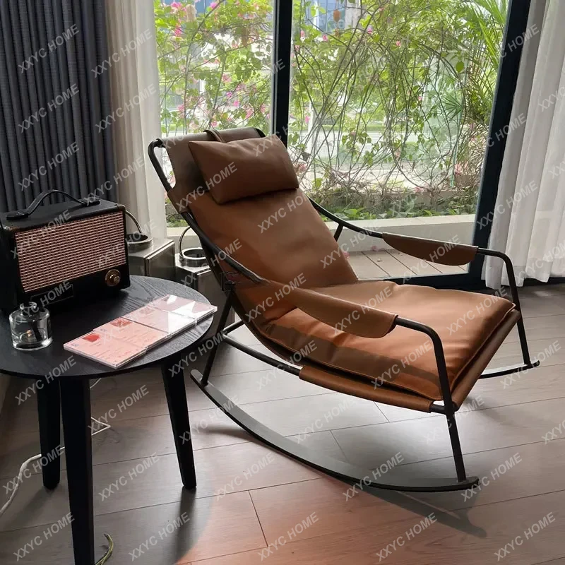 

Современное простое кресло-качалка на балконе, минималистское кресло со спинкой для ленивого обеденного перерыва