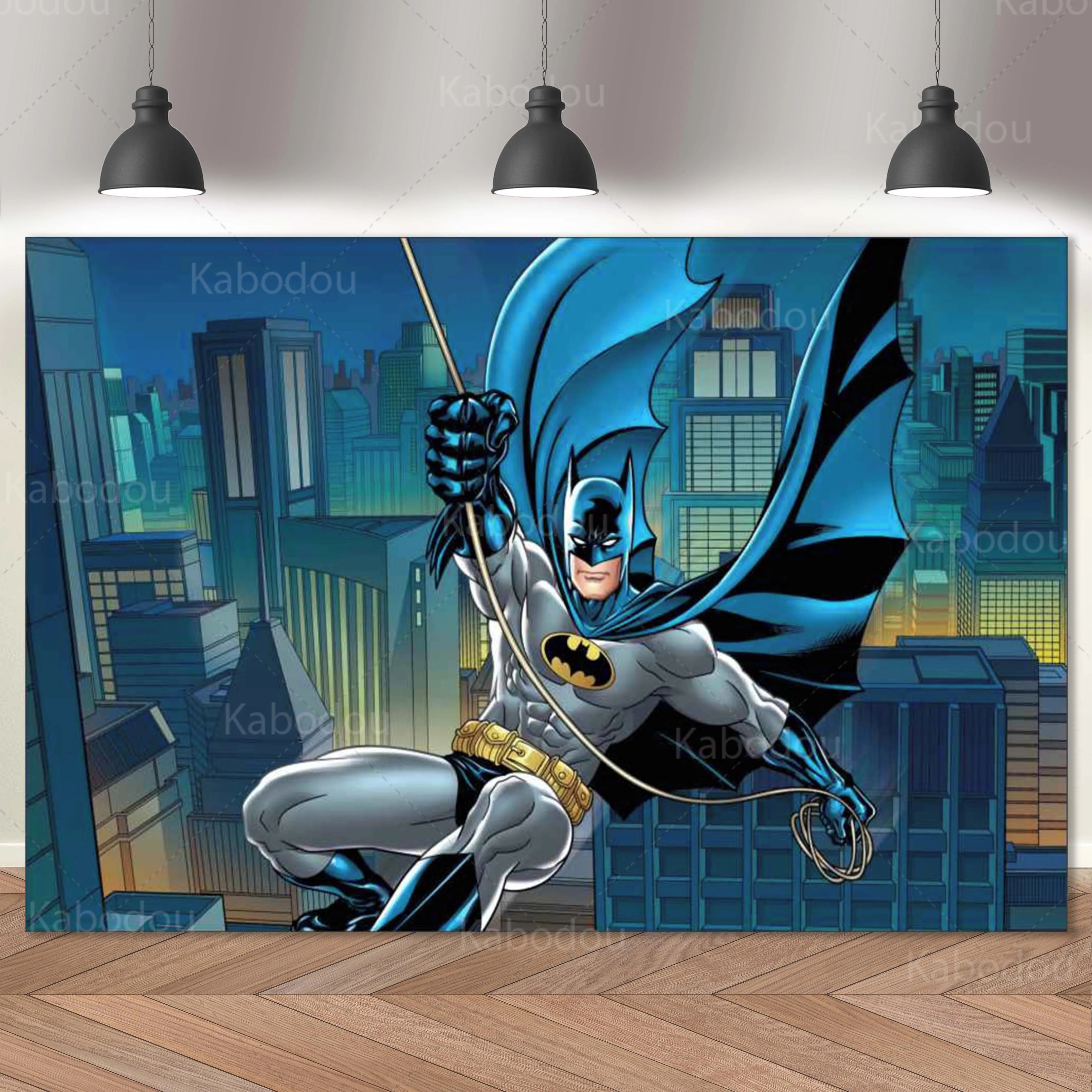 Batman Backdrop Boys Kids Birthday Party Banner Cloth Decoration Cartoon Photography Background Baby Shower Studio Props