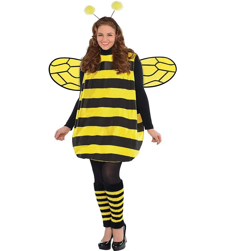 Women Darling Bee Costume Halloween Costume Girls Bee Lady Bird Fancy Dress Outfit Adult Ladies Fancy Dress Costume