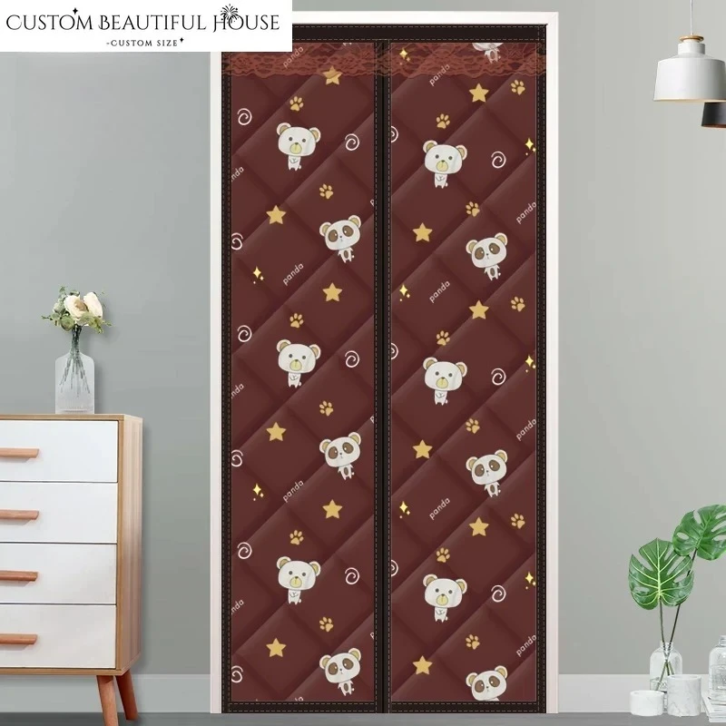 

Custom Size Cartoon Door Curtains Partition Free of Perforation Winter Warm Magnetic Heat Insulation Windproof Sound Insulation