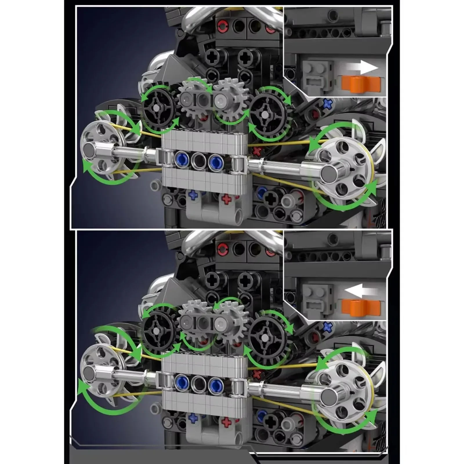 Molde rei 761 pçs 10207 pag supercar v12 blocos de construção do motor moc carro modelo tijolo quebra-cabeça brinquedos técnicos presente criativo