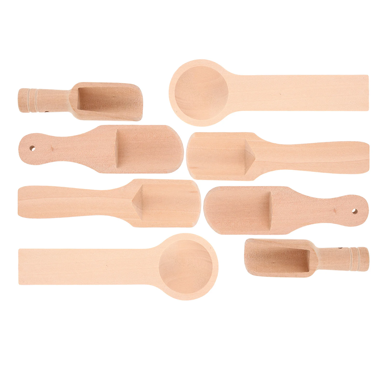 

8Pcs Wood Small Spoons Mini Tea Coffee Salt Scoops Loose Leaf Tea Spoon Multifunction Kitchen Seasoning Scoops