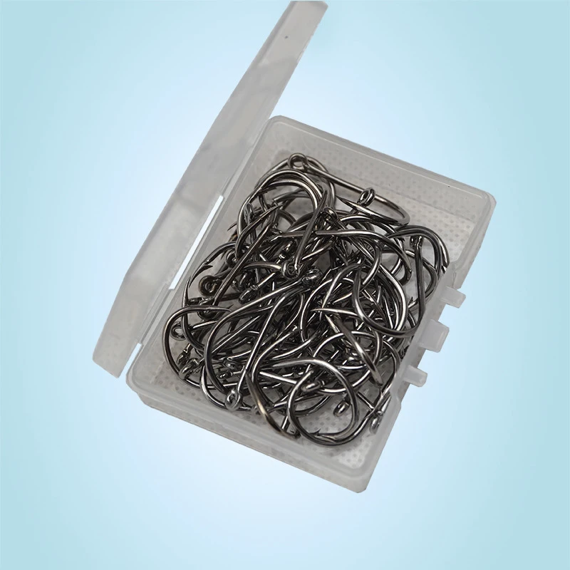 

1 Box High Carbon Steel Circle Fishing Hooks Freshwater Strong Carp Fish Tackle High Quality Fishhook Hole