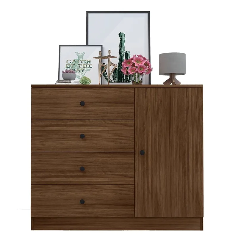 chest of drawers solid wood simple modern chest cabinet storage cabinet living room six-bucket kitchen bedroom drawer locker wit