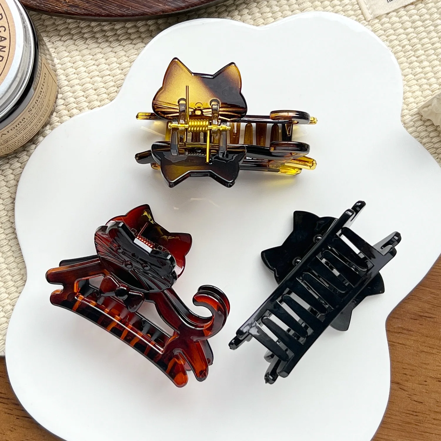 Koreanische Nette Cartoon Katze Acryl Haar Klaue Krabben Haar Clip Shark Katze Barrettes Haarnadel Kopfbedeckungen für Frauen Mädchen Haar Zubehör – Detail 6