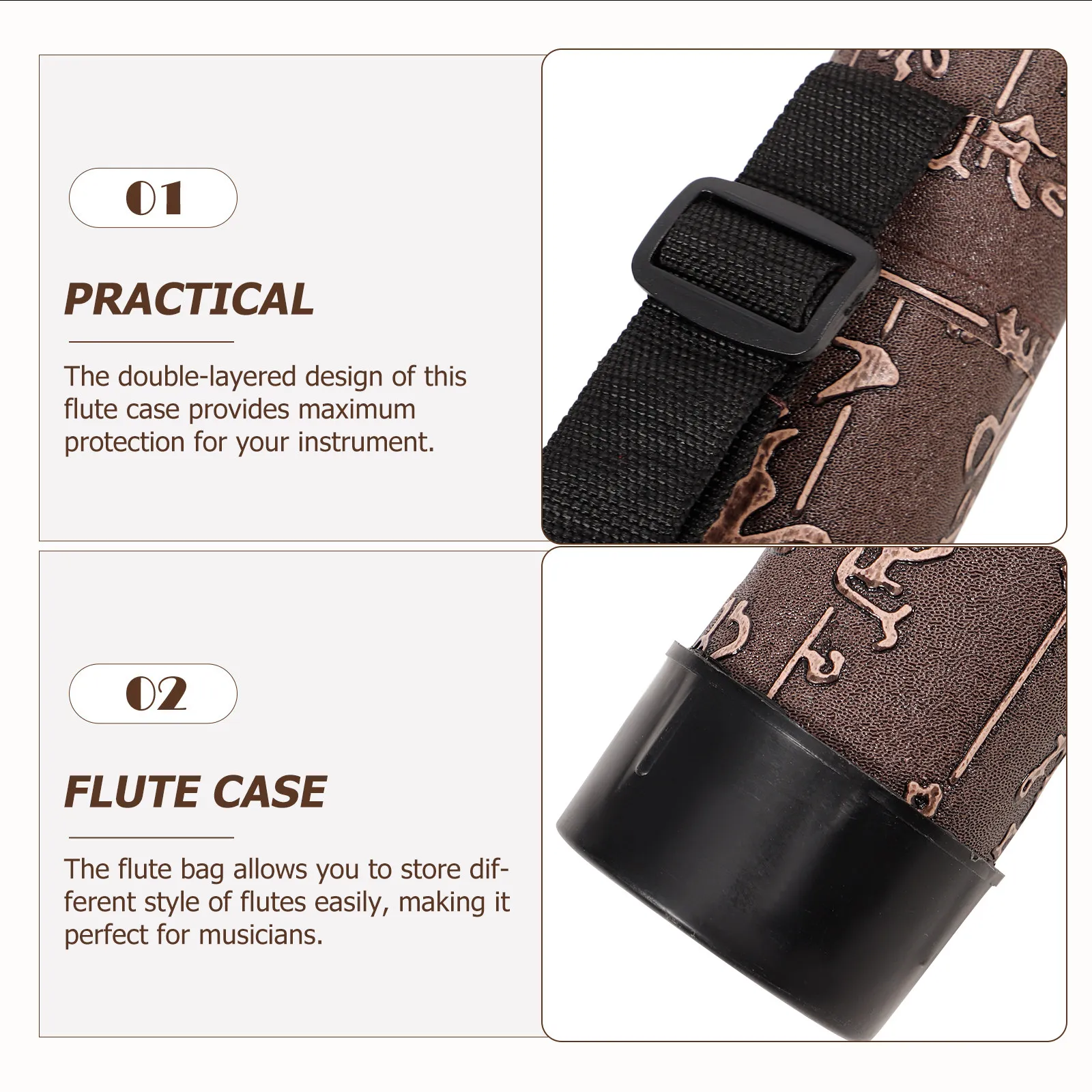 

Flute Storage Bag Professional Flute Carrying Case Double Layered Impact Resistance Portable for Musicians on The Go