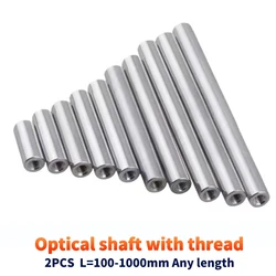 Linear shaft with thread OD8/10/12/16/20mm with two ends of M5/M6/M8 thread hole depth of 8-16mm Chromed Harden 100-900mm Length