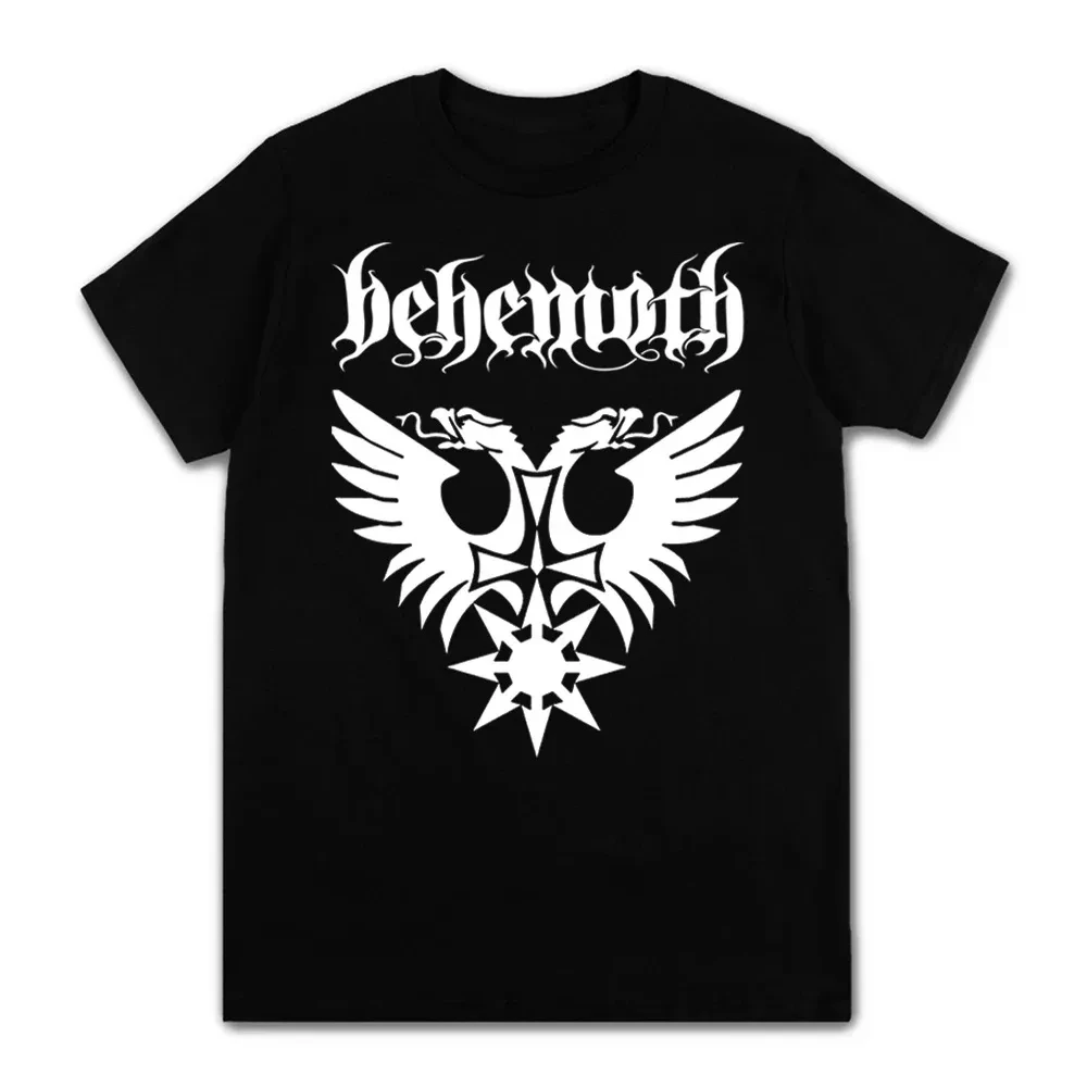 2024 Men Clothing Summer T-shirts Black Metal Behemoth Printed O Neck Short Sleeve Tees Tops Oversized T Shirt Man Streetwear