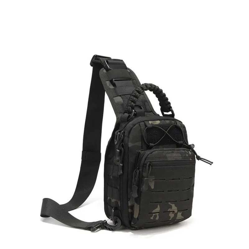 New Outdoor Multi-functional Tactical Breast Bag, Men's Sports Travel Portable Waterproof Breast Bag, Military Fan Messenger Bag