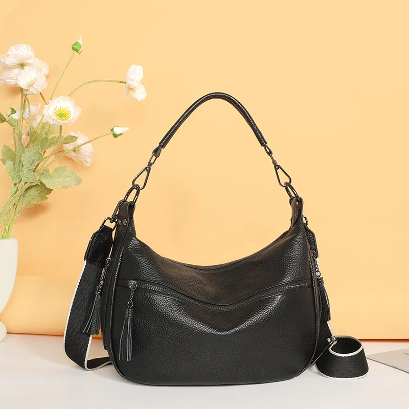 Echtes Leder Hochwertige Damen-Tragetasche Designer-Umhängetasche Retro Casual Damen-Schulter-Messenger-Handtaschen 2026 – Detail 23