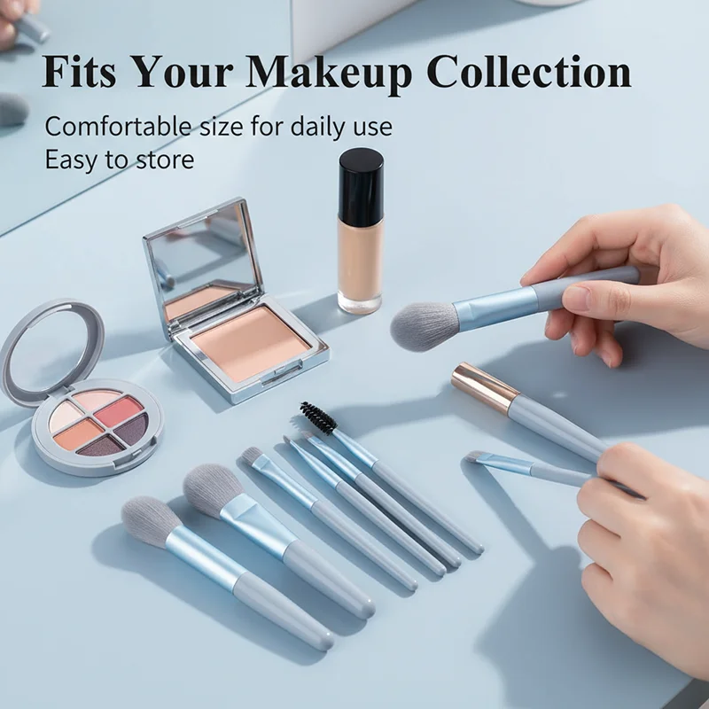 9Pcs Soft Fluffy Makeup Brushes Set: For Foundation, Blush, Powder, Eyeshadow & Kabuki Blending – Ideal Cosmetic Beauty Tools.