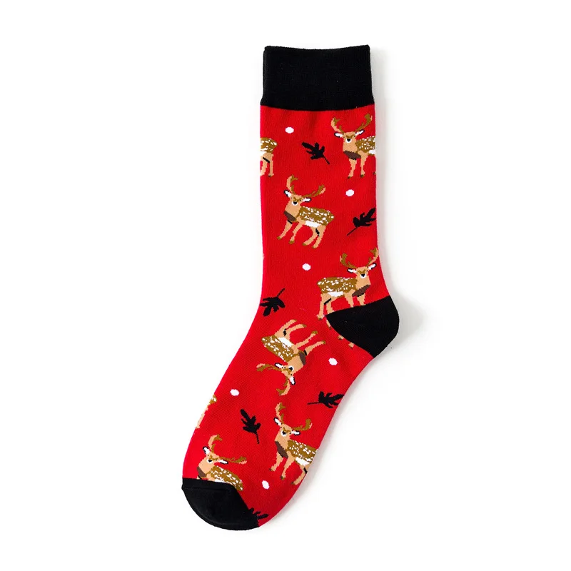 Sika deer animal series trendy personality medium and long tube cotton socks