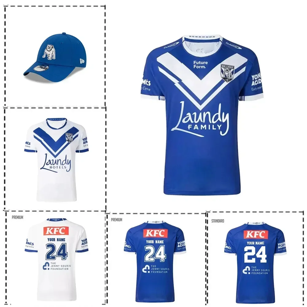 2024 Bulldogs Away Rugby Jersey 2023/24 BULLDOGS MENS blue Baseball Cap hats TRAINING JERSEY size S--3XL---5XL