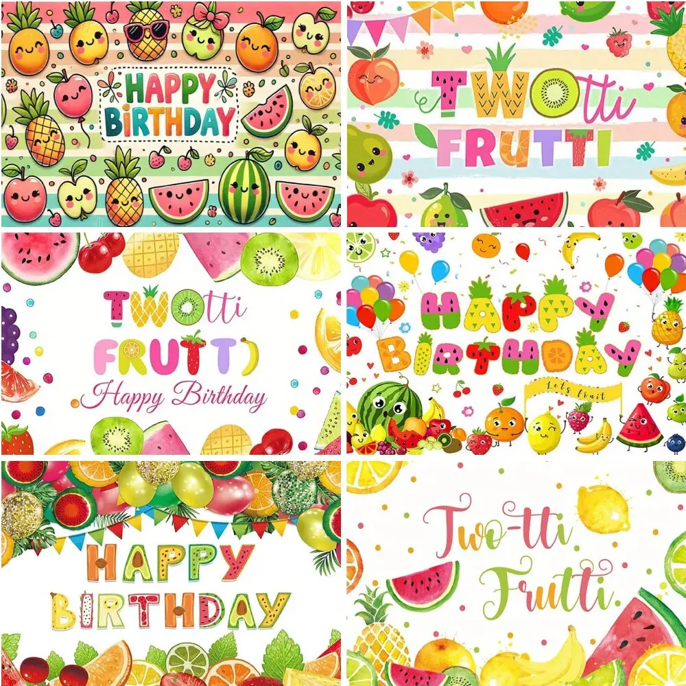 

Colorful Summer Fruit Birthday Backdrops 2nd 1st Birthday Party Decoration Twotti Frutti Watermelon Photography Background props