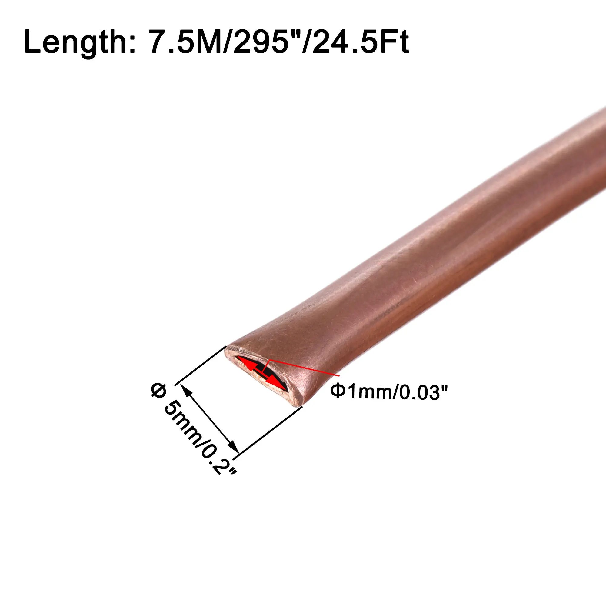 Imagem -02 - Copper Capillary Refrigeration Tubing Copper Tube Coil Tubes ar Condicionado 75 m mm od mm id