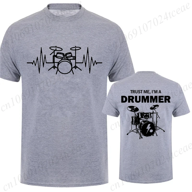 Men's Casual T Shirt Short Sleeve Drum Graphic T Shirt for Men Drummer T-shirt Funny Gift Drumming Music Musician Band Tee Shirt
