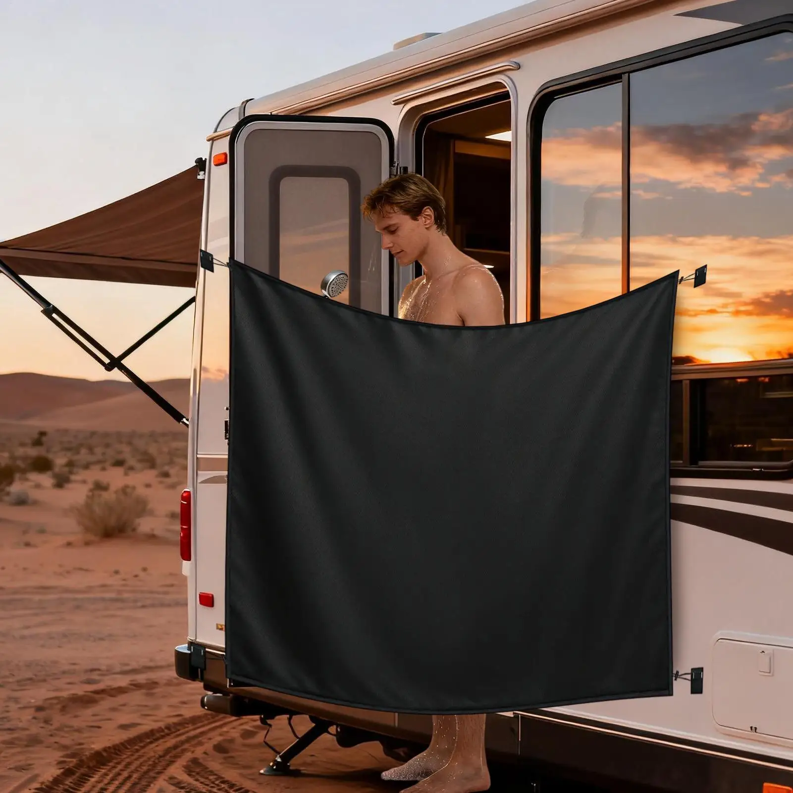 Tenda per la privacy per furgone, magnetica, impermeabile, regolabile, per rimorchio, porta posteriore, doccia, tenda per privacy, per camion, SUV, roulotte all'aperto