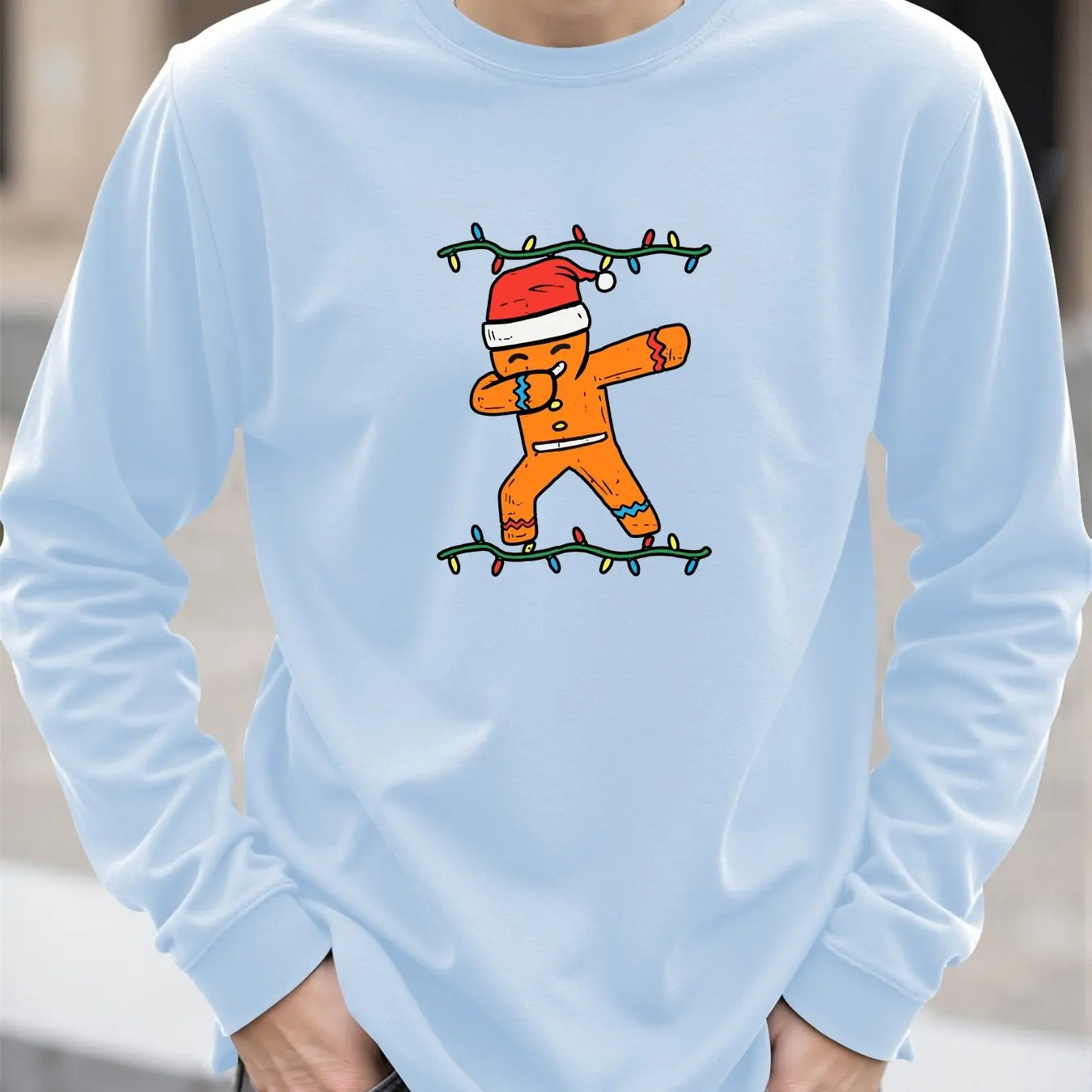 مضحك عيد الميلاد Harajuku ثلاثية الأبعاد طباعة الرجال تي شيرت موضة X'mas السنة الجديدة الملابس عادية س الرقبة طويلة الأكمام بلايز الخريف فضفاض المحملة