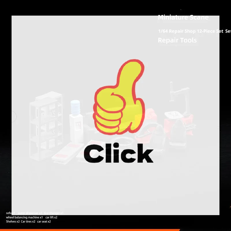 

12Pcs/set 1/64 Car Repair Tools Model Set Micro Garage Scene Display Props Accessories