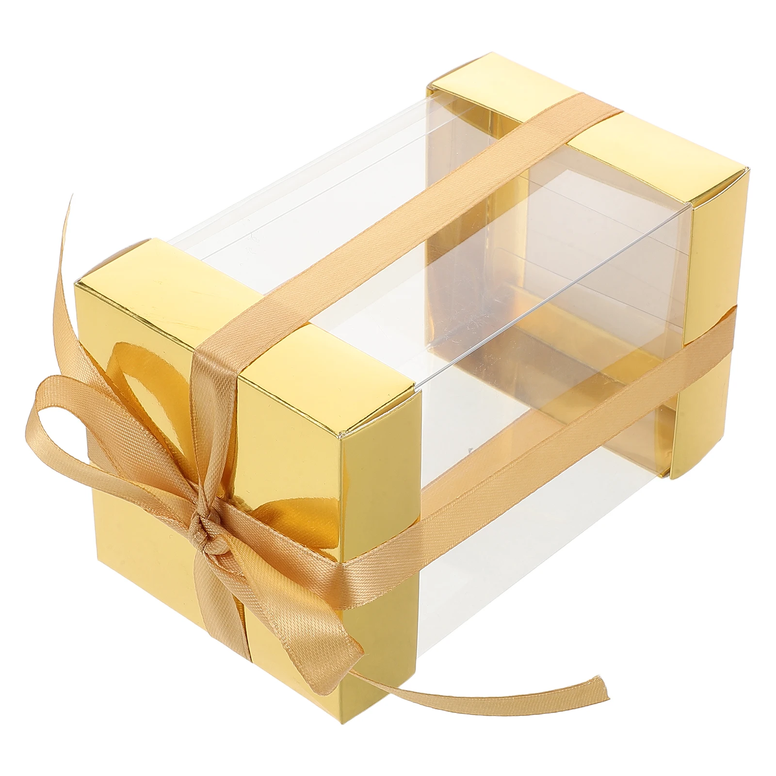 

10pcs Transparent Gift Box Foldable Clear Window PET Small Dessert Boxes Party Supplies Wedding C Pastry Packaging Cake