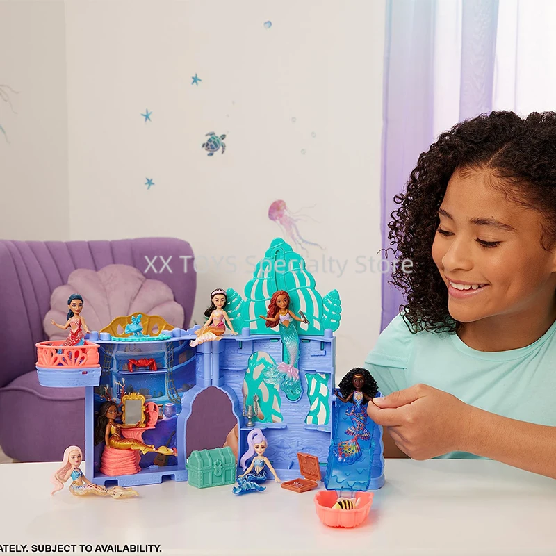 Disney De Kleine Zeemeermin Storytime Stackers Ariel's Grotto Speelset Stapelbaar poppenhuis met minipop en 10 accessoires Meisjesspeelgoed