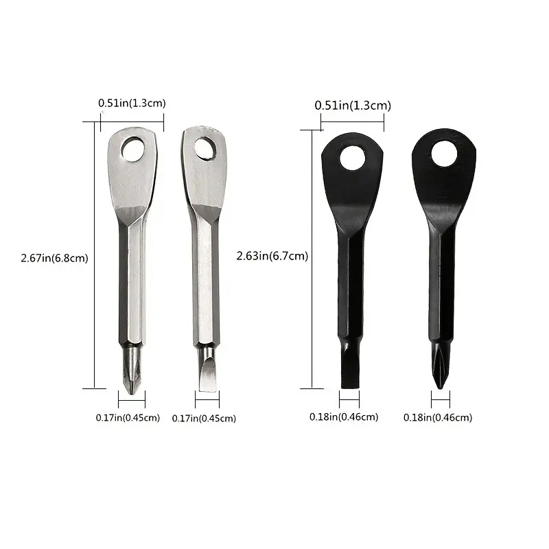 Hot Selling Creative Cross Screwdriver Portable Function Tool Keychain Creative Keychain Hanging Buckle Steel Color Home Use