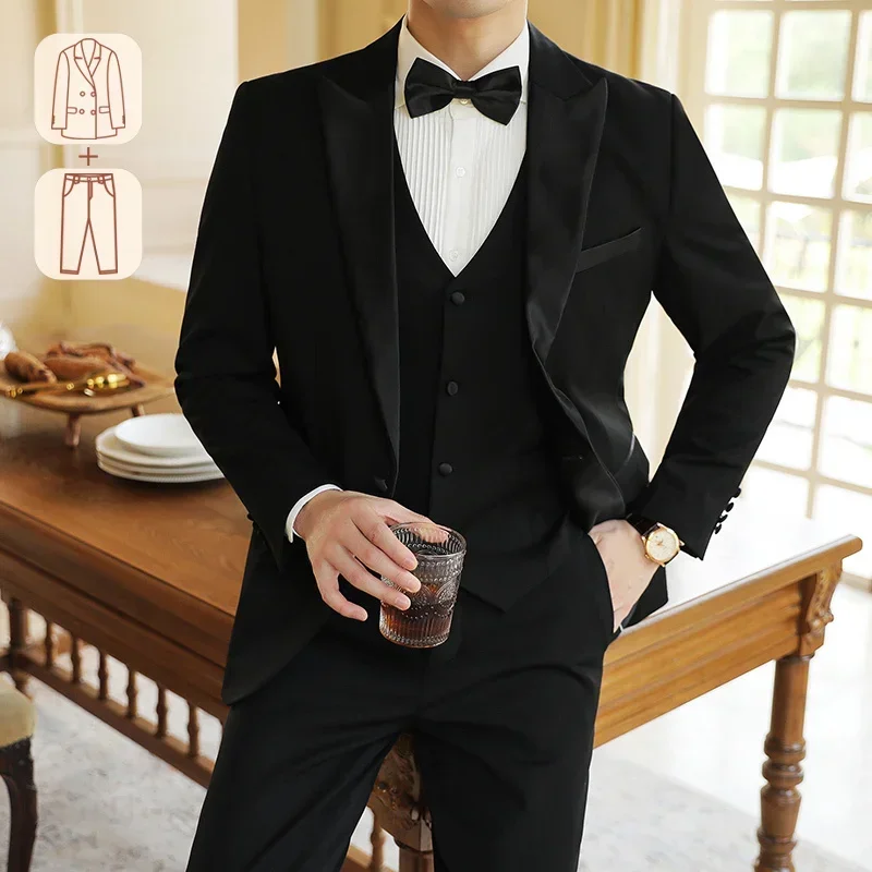 (Jacket + Pants)Wedding Suit , A Button Groom Suit, Best Man, Business Banquet High-End Clothing M-7XL