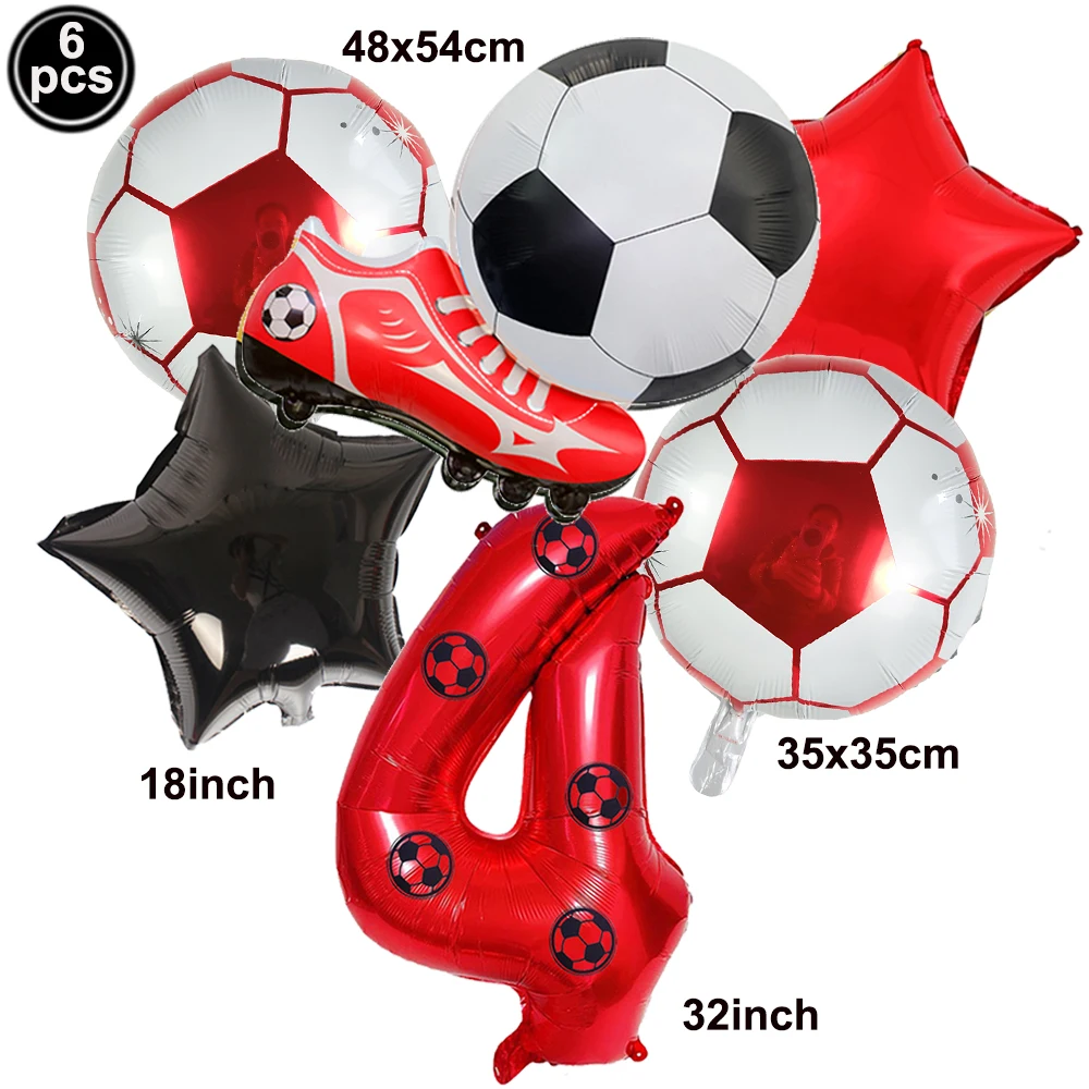 6pcs Soccer Balloon Kit with Sticker Football Birthday Decors for Boy Soccer Theme Party Supplies Soccer Football Party Balloon view 5